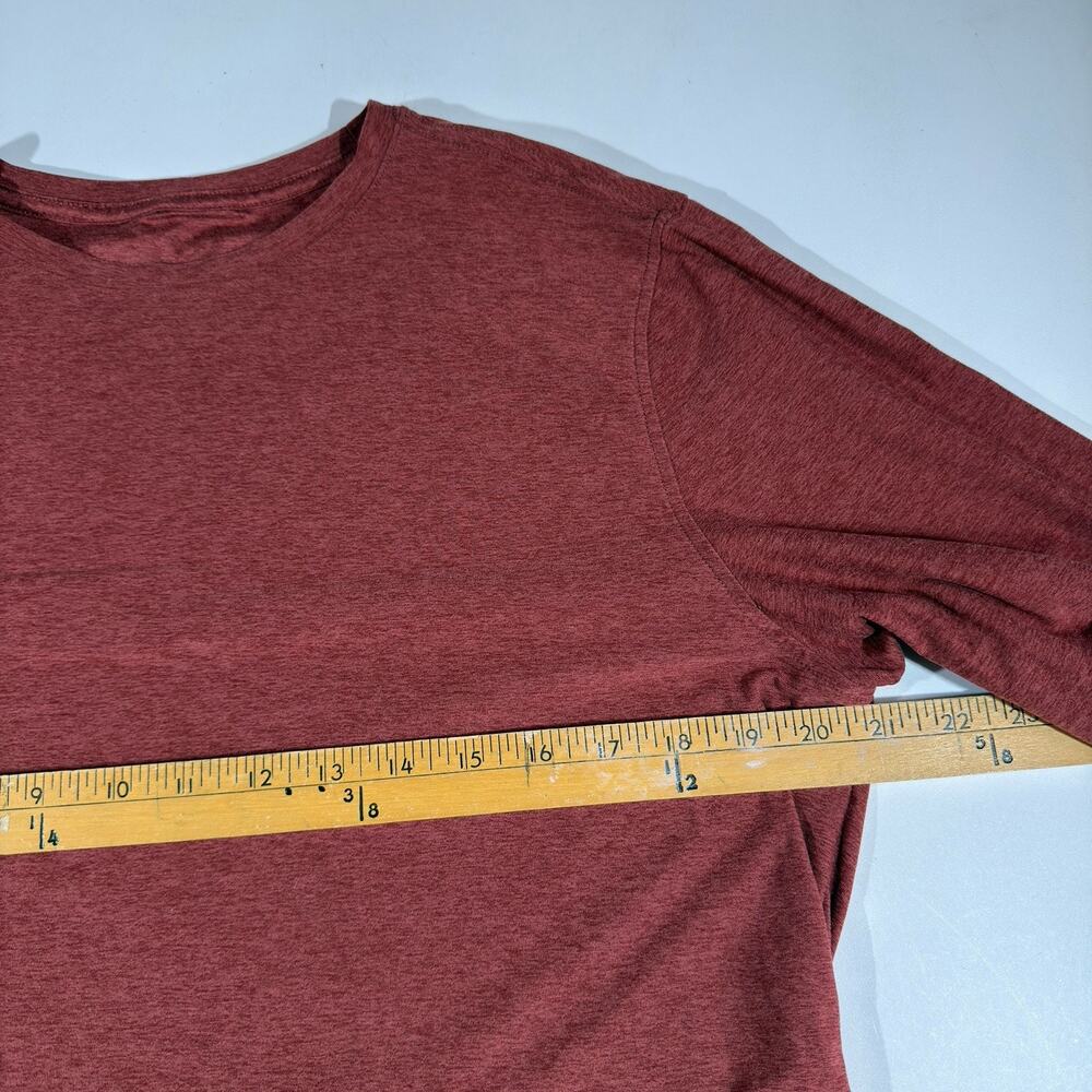 Vuori Shirt Mens Large Red Long Sleeve Waffle Knit Crewneck Pullover V178 - Picture 5 of 6